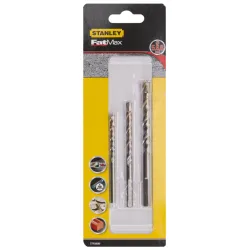 Stanley 3 Punte Per Muratura Con Gambo A 3 Lati da 5, 6, 8 mm