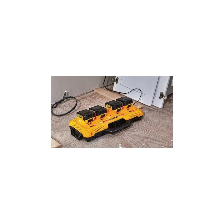 Vue dessus du chargeur DEWALT DCB104 avec poignée