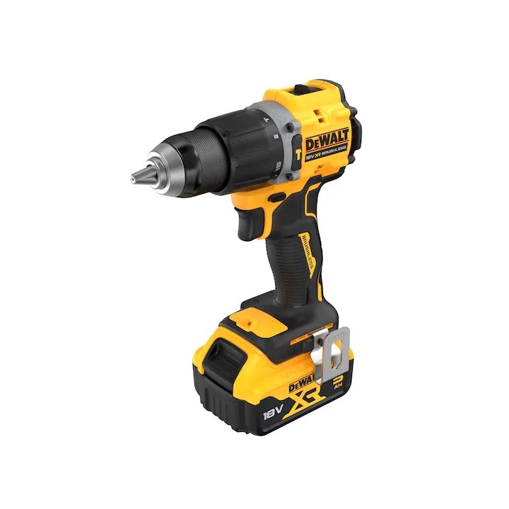Profilo laterale del trapano compatto DEWALT con batteria inserita