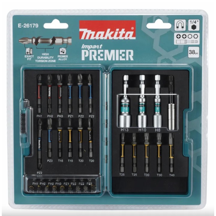 Inserts Makita Box Impact Premier C & E-Form 38 pièces