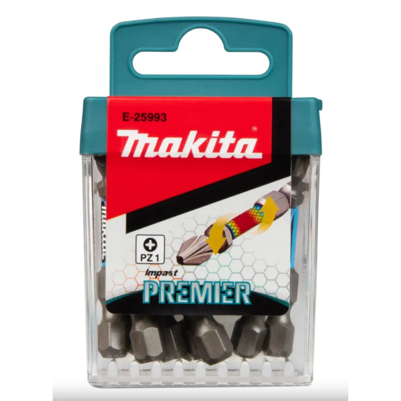 Boîte d'embouts de tournevis Makita E-Form Impact Premier - PZ1