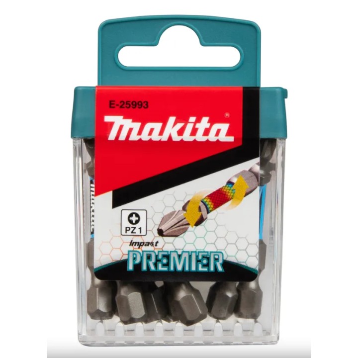 Boîte d'embouts de tournevis Makita E-Form Impact Premier - PZ1