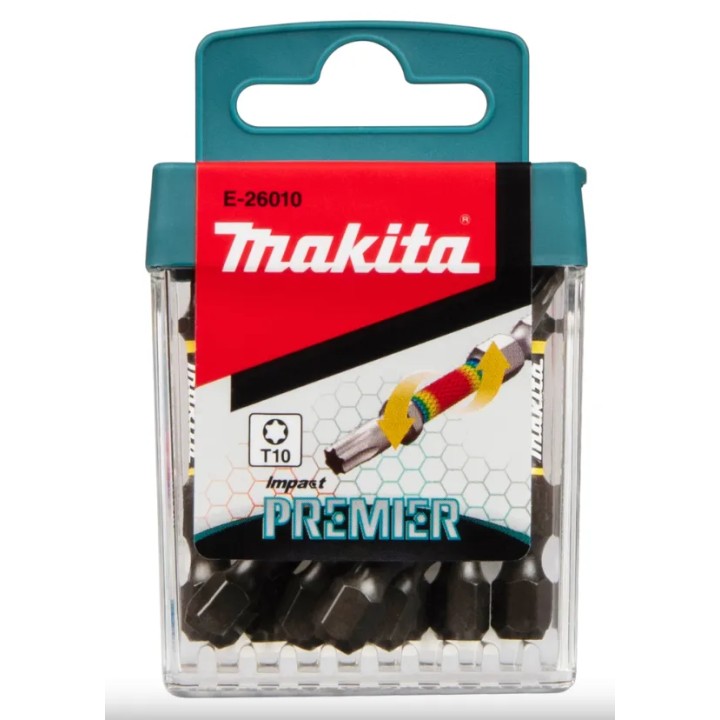 Boîte d'embouts de tournevis Makita E-Form Impact Premier - T10