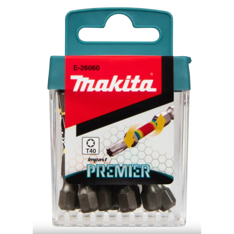 Boîte d'embouts de tournevis Makita E-Form Impact Premier - T40