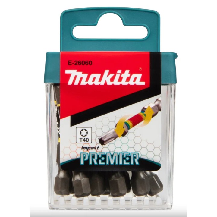 Boîte d'embouts de tournevis Makita E-Form Impact Premier - T40