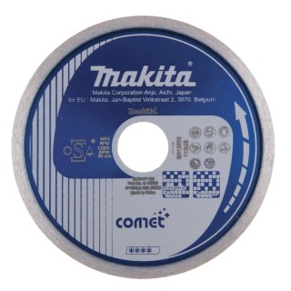 Disque diamanté Makita Comet 115 mm, pour une utilisation à sec ou humide, à lame continue.