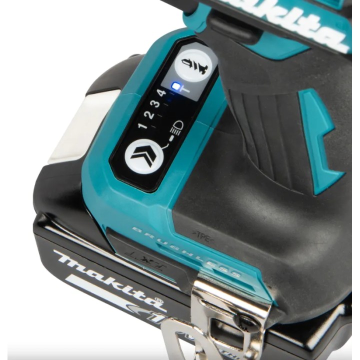 Makita DTD201Z dettaglio T-Mode per avvitamenti su lamiera