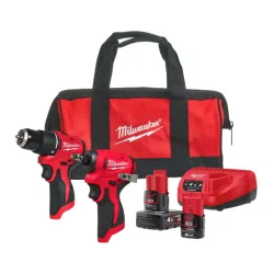 Kit Milwaukee M12™ Perceuse à percussion sans balais + clé à chocs hexagonale 1/4 (12 V)