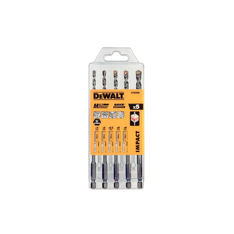 Dewalt Codolo esagonale - Multi materiale - Set di foratura da 5 pezzi