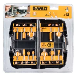 Ensemble de 12 fraises à défoncer Dewalt de 8 mm