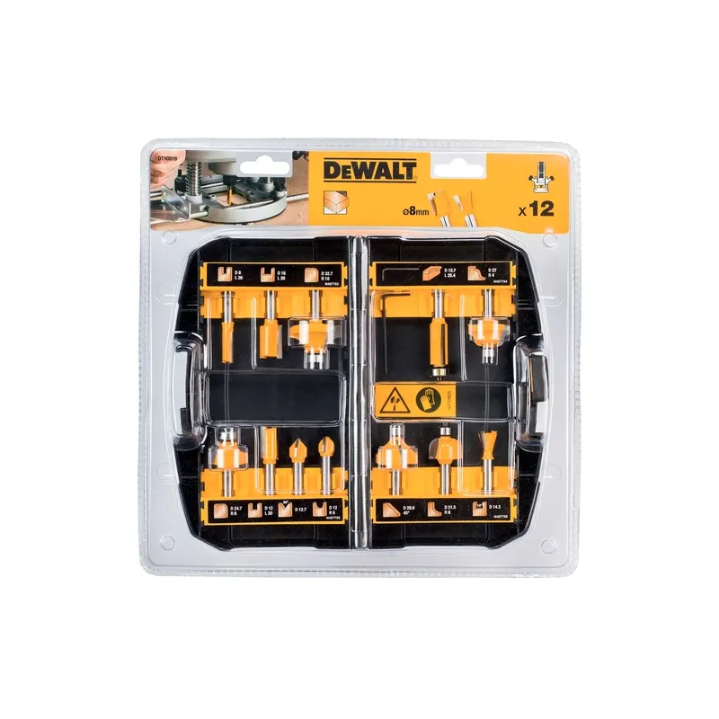 Dewalt  Set di punte da fresatura da 8 mm, 12 pezzi