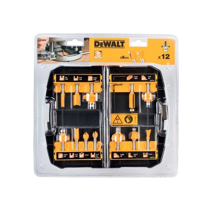 Dewalt  Set di punte da fresatura da 8 mm, 12 pezzi
