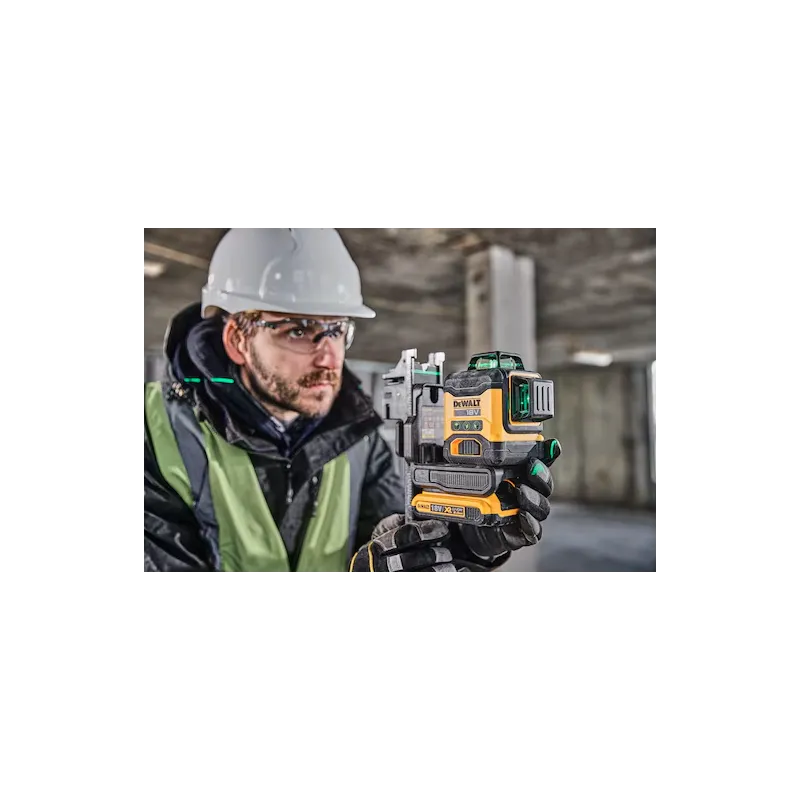 Dewalt Laser Multilinea Con Raggio Verde Classe 2 (510-530nm). Senza Batterie E Caricabatteria In Valigetta.