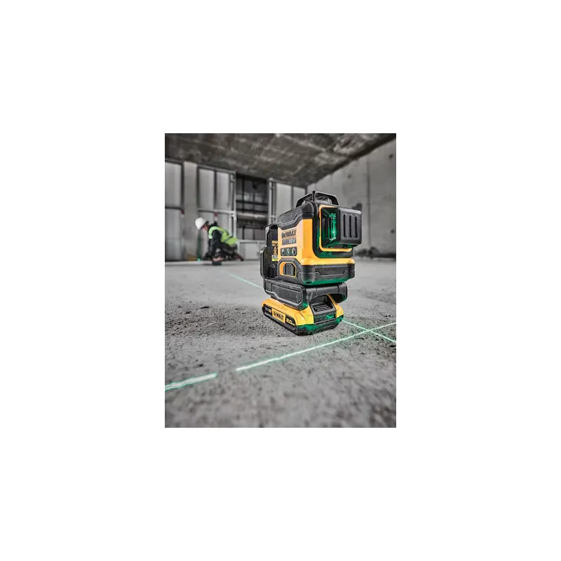 Laser multiligne Dewalt avec faisceau vert de classe 2 (510-530 nm). Livré sans piles ni chargeur.
