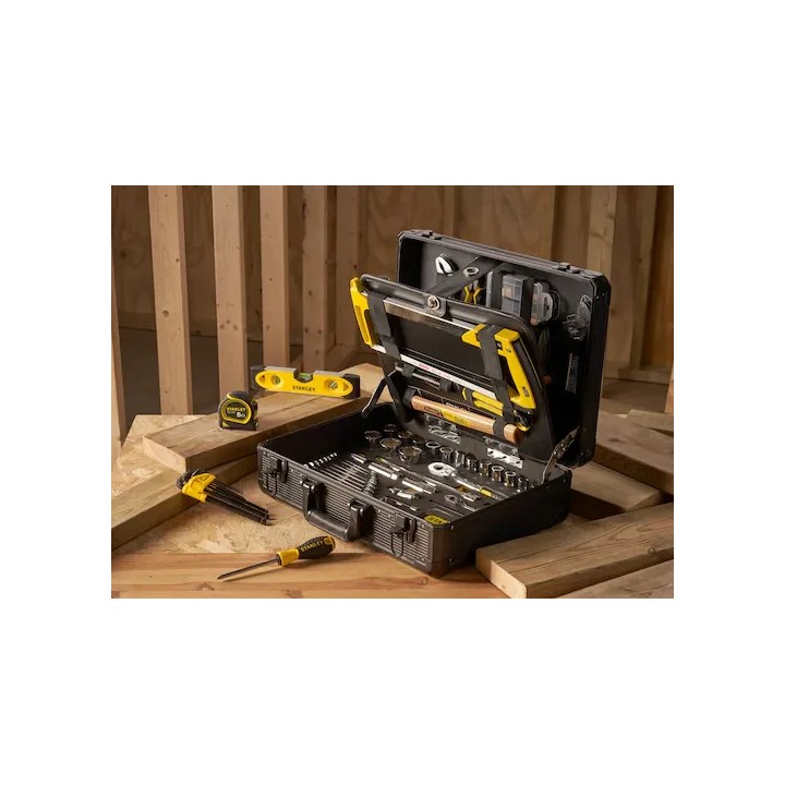 Vue du coffret STANLEY STMT98109-1 contenant 142 pièces