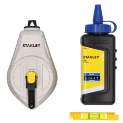 Stanley Kit Di Filo A Piombo Blu In Alluminio   Da 30 m Con Livella