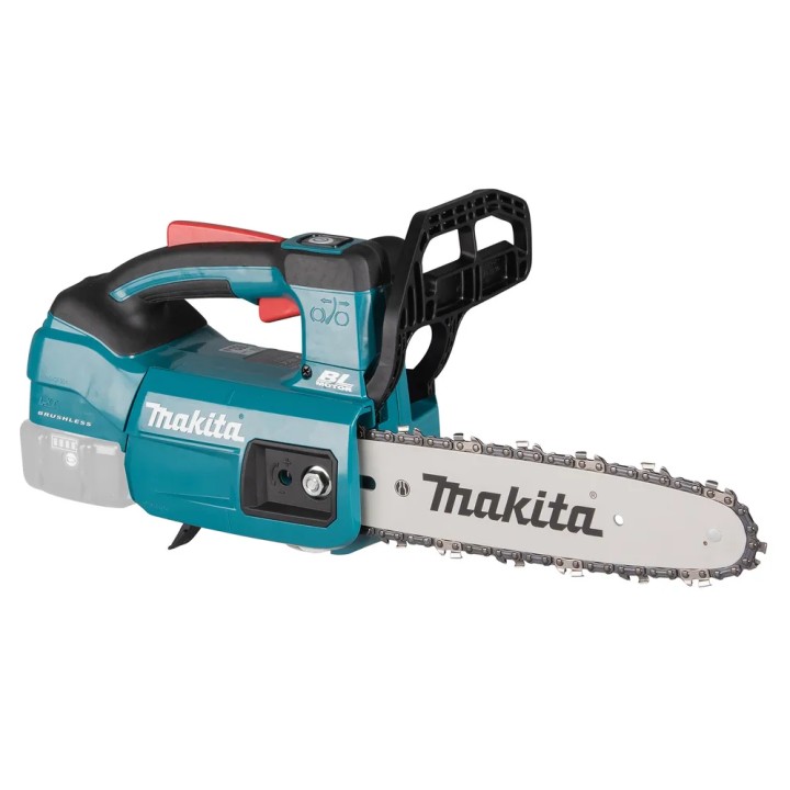 Makita DUC254Z primo piano impugnatura ed interruttore