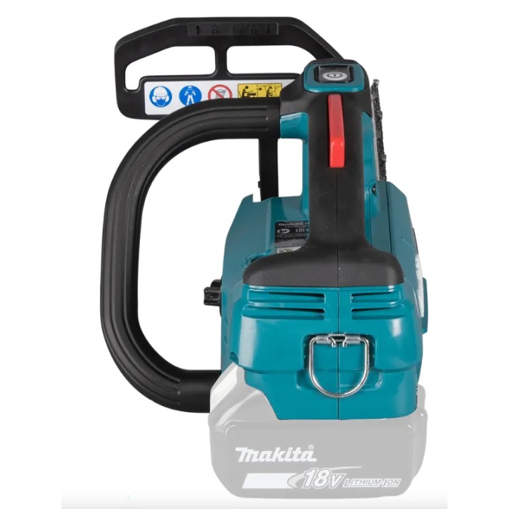 Makita DUC254Z vista superiore con impugnatura ergonomica