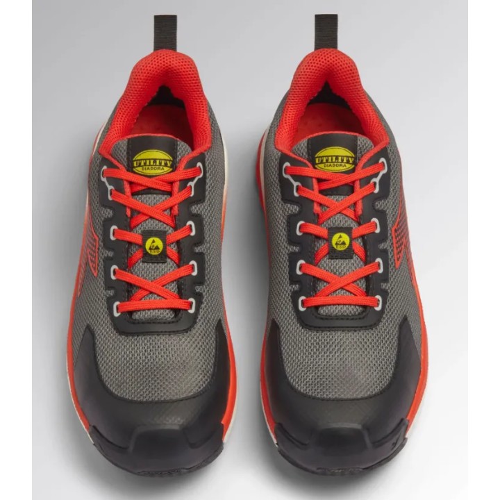 Diadora Vortex DA2 LOW S1PS SC SR HRO ESD Anthracite/Rouge