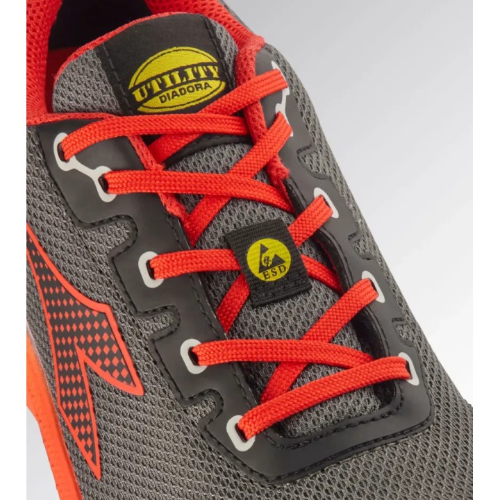 Diadora Vortex DA2 LOW S1PS SC SR HRO ESD Anthracite/Rouge