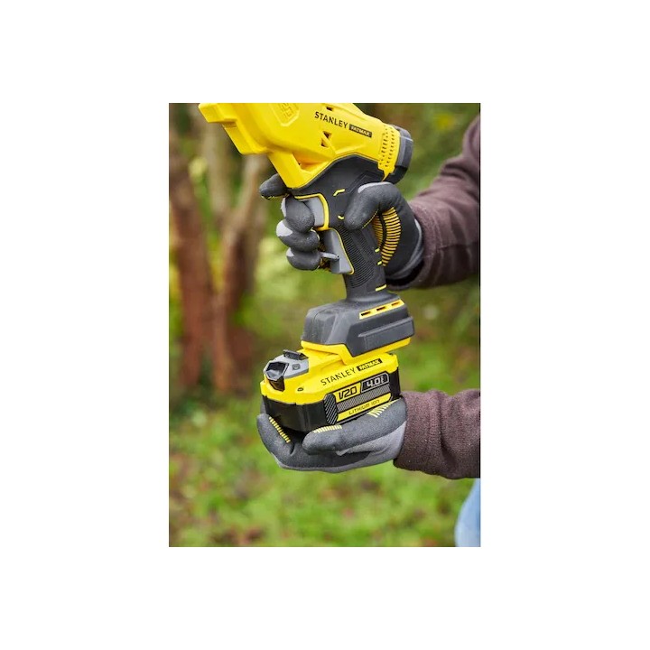Sécateur STANLEY FATMAX avec marquage V20 visible
