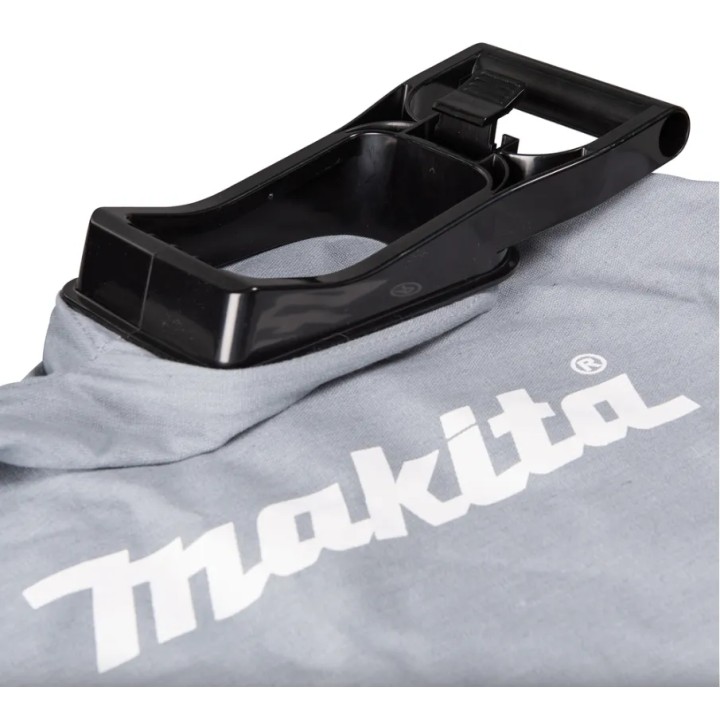 Makita DUB187T002 con sacco aperto e capacità 25 L visibile