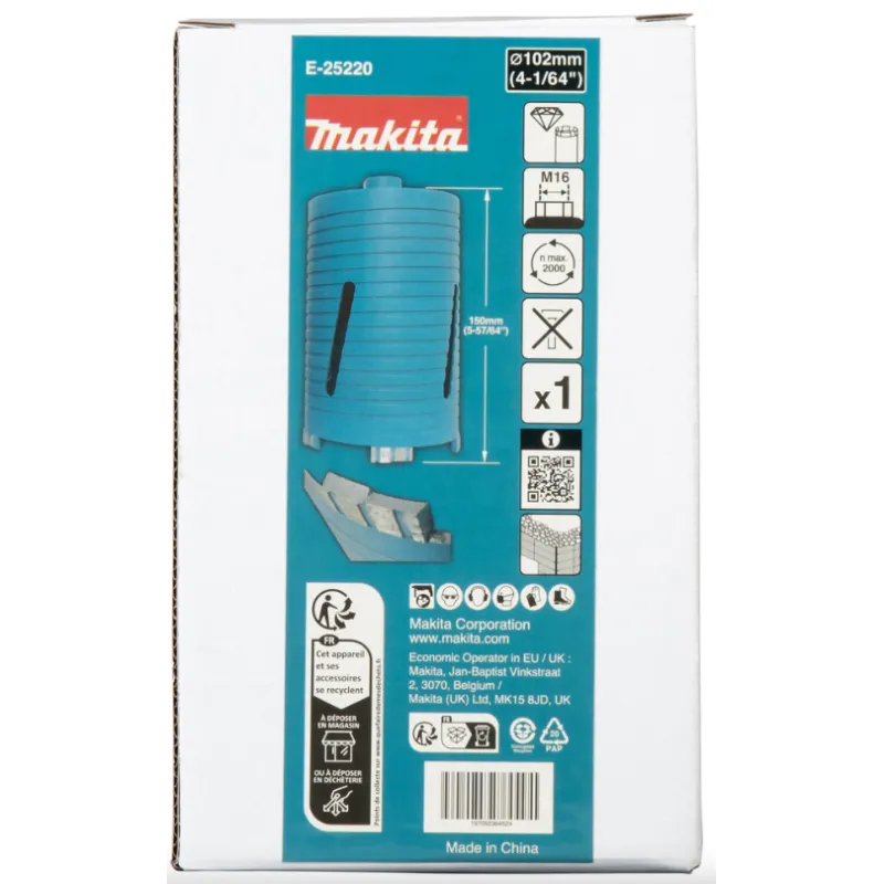 Vis à main Makita Diamond Crown 102 x 150 mm M16 à sec