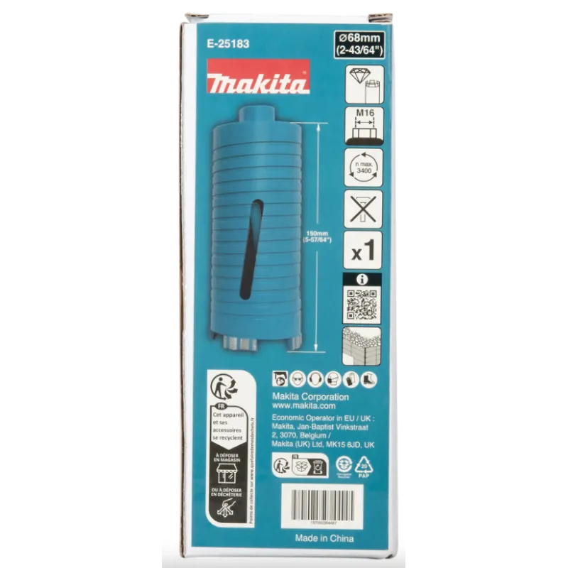Couronne diamantée Makita 68x150mm M16 sèche