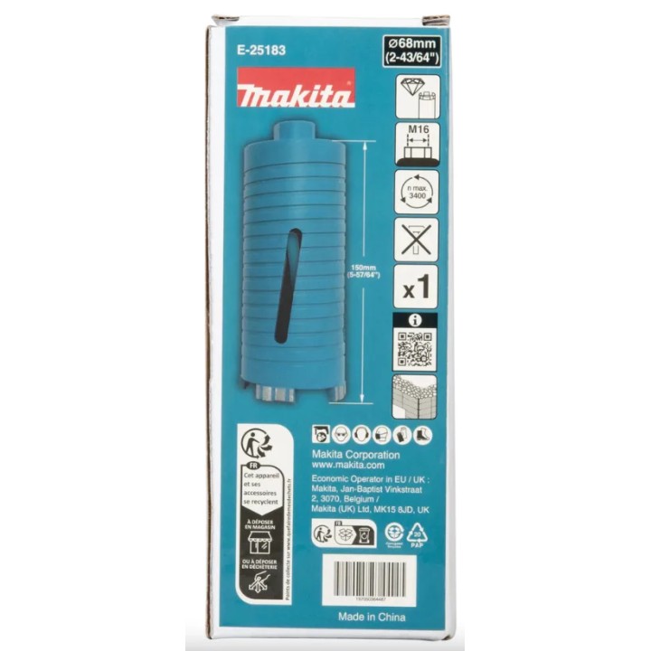 Couronne diamantée Makita 68x150mm M16 sèche