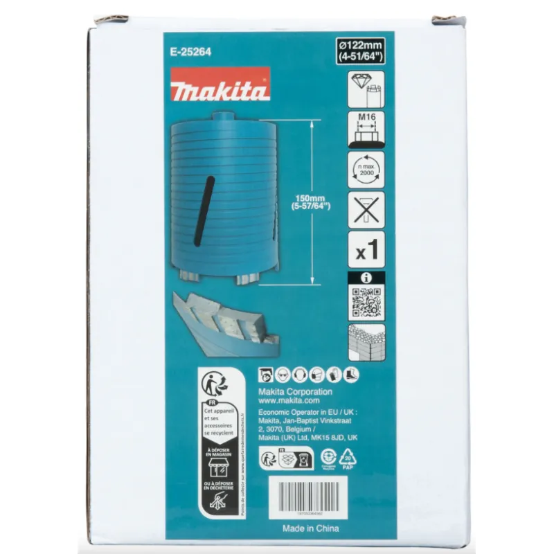 Vis à main Makita Diamond Crown 122 x 150 mm M16 à sec