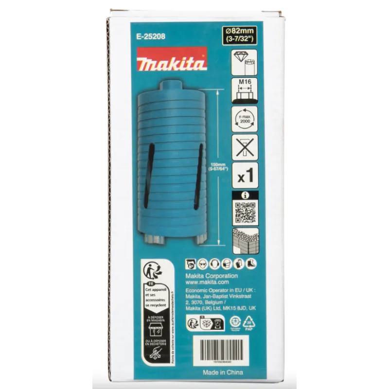 Couronne diamantée Makita 82x150mm M16 sèche