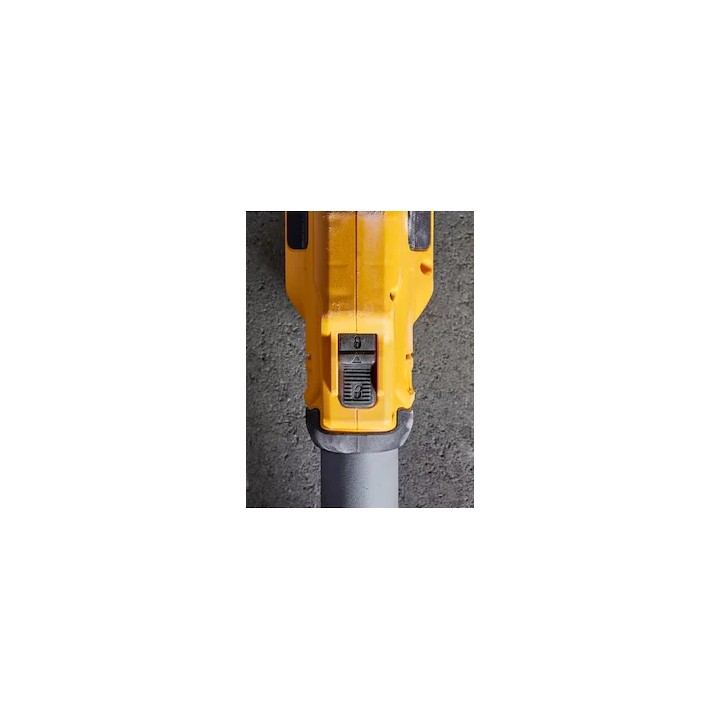 Particolare interruttore con funzione Lock On della levigatrice DEWALT