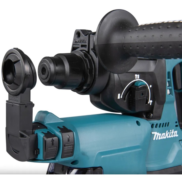 Particolare anteriore con attacco SDS-Plus e sistema XPT Makita DHR242ZJ
