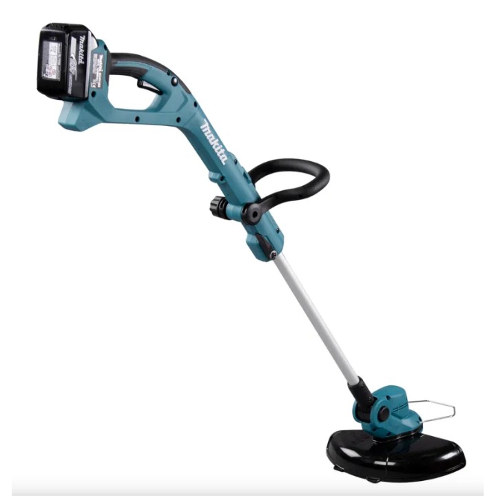 MAKITA DUR193RT vue latérale avec manche télescopique réglé
