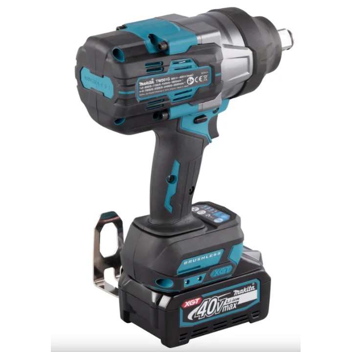 Double LED de la clé à chocs Makita TW001GM201 allumée