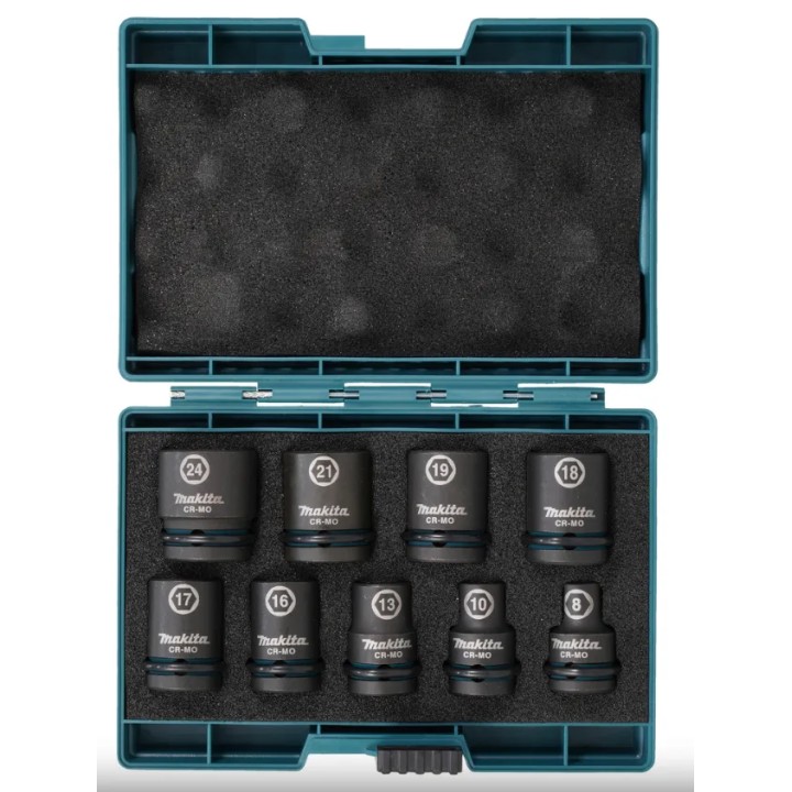 Coffret de douilles Makita Impact Black avec entraînement carré de 1/2 po.