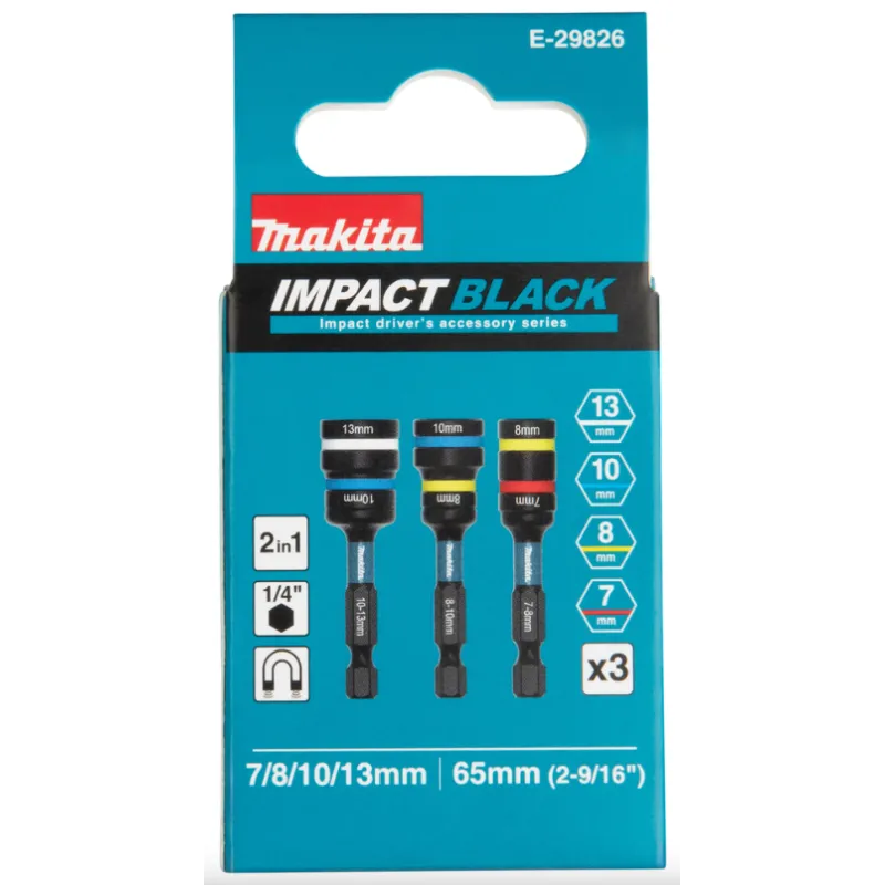 Makita Set 3 Bussole 2 in 1 Impact Black - E-Form