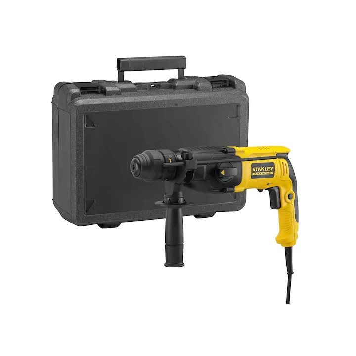 STANLEY FATMAX perforateur-burineur SDS+ vue complète avec mandrin et poignée antidérapante