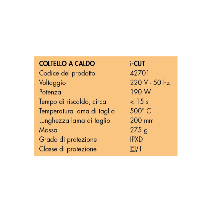 Coltello a caldo i-cut evo 190w