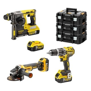 Kit de walt dck353p4t-it 18v tassellatore sds+ trapano a percussione - smerigliatrice 125mm 4 batterie 5 ah
