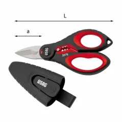 Ciseaux professionnels pour électriciens - structure intégrale en acier inoxydable usag