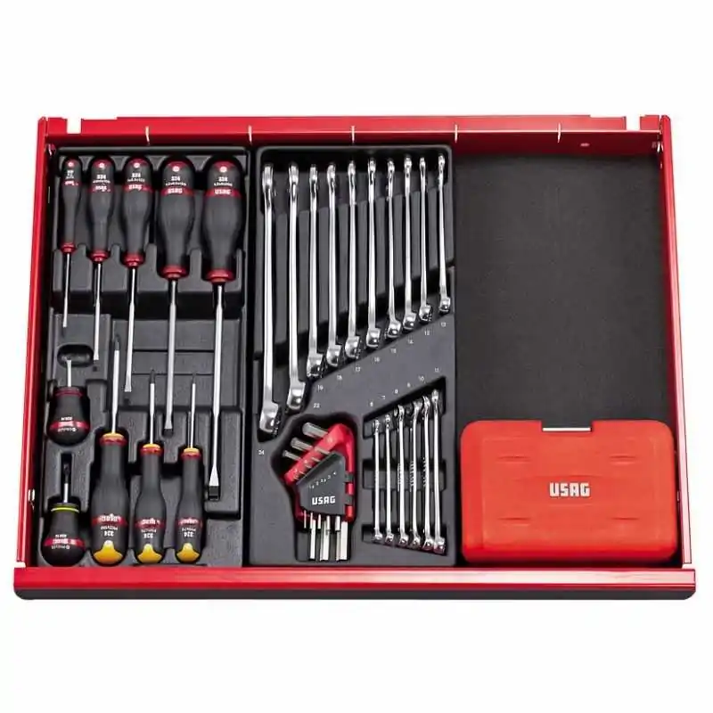 Assortimento in cassetta modulare con bussole esagonali (34 pz) usag Assortimento in cassetta modulare con bussole esagonali (34 pz) usag