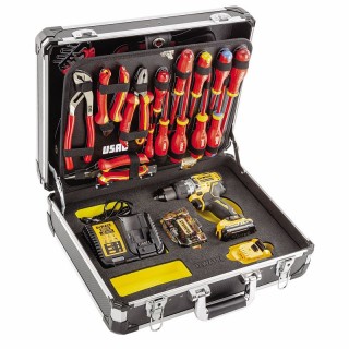Valigia con assortimento per elettricisti (74 pz) usag
