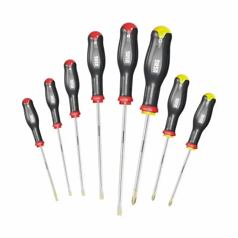 Jeu de 8 tournevis pour vis fendue phillips® usag