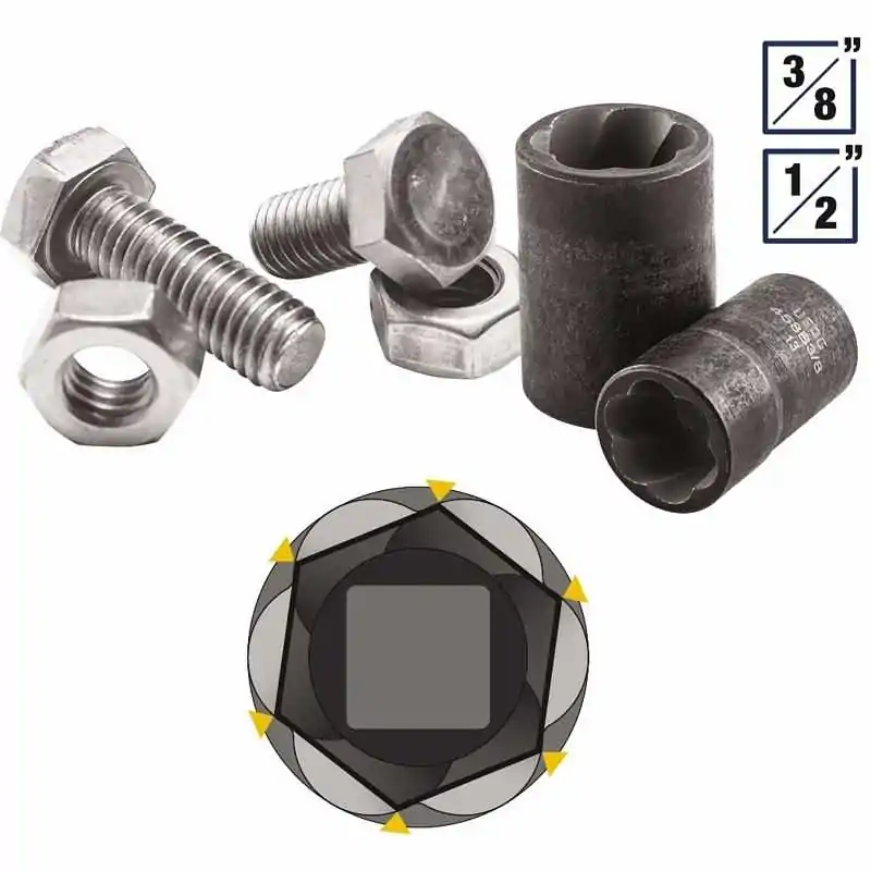 Assortiment d'extracteurs pour vis et écrous hexagonaux endommagés (20 pcs) usag Assortiment d'extracteurs pour vis et écrous hexagonaux endommagés (20 pcs) usag