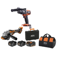 Kit 18v brushless trapano con percussione smerigliatrice