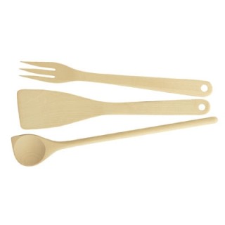 Set cucchiaio - paletta - forchettone 'woody' 30 cm - 30 cm - 32cm -  3 pezzi