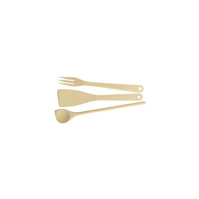 SET CUCCHIAIO - PALETTA - FORCHETTONE 'WOODY' 30 cm - 30 cm - 32cm -  3 pezzi