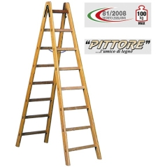 Scala legno imbian.dopp. h196,5 7+7