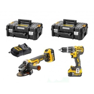 Kit a batteria 18v 5,00 ah xr composto da: avvitatore a percussione dcd796 + smerigliatrice angolare dcg405